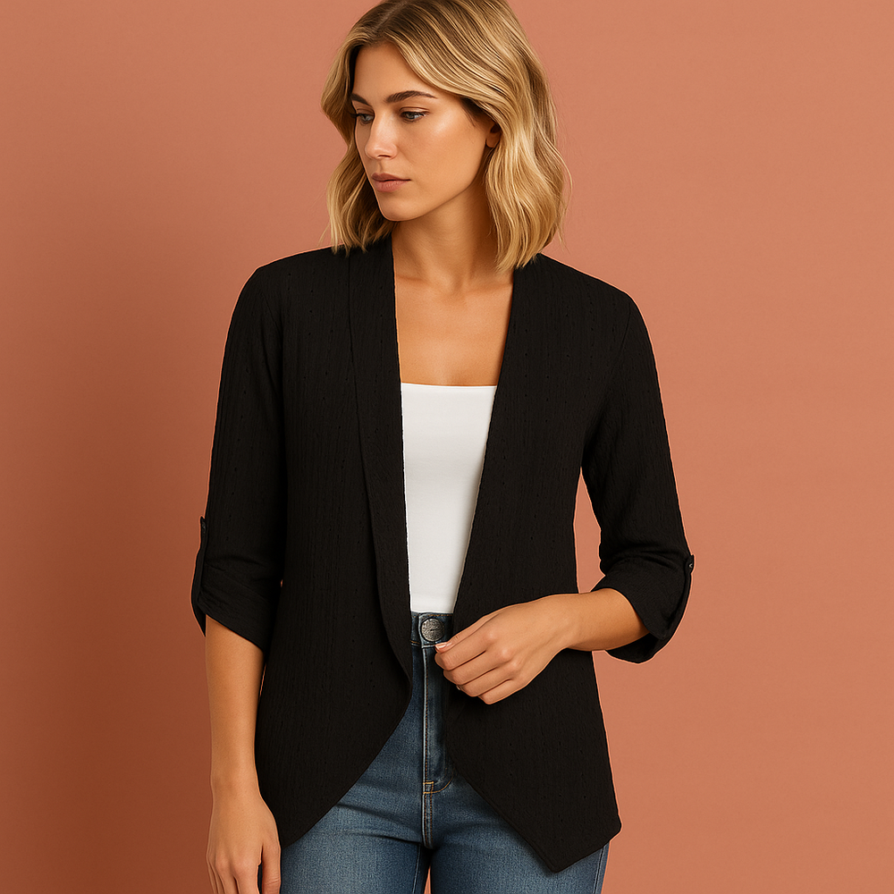 Bohemian gehaakt dames vest, lichtgewicht en casual, ideaal als zomerse tussenjas met open voorkant.