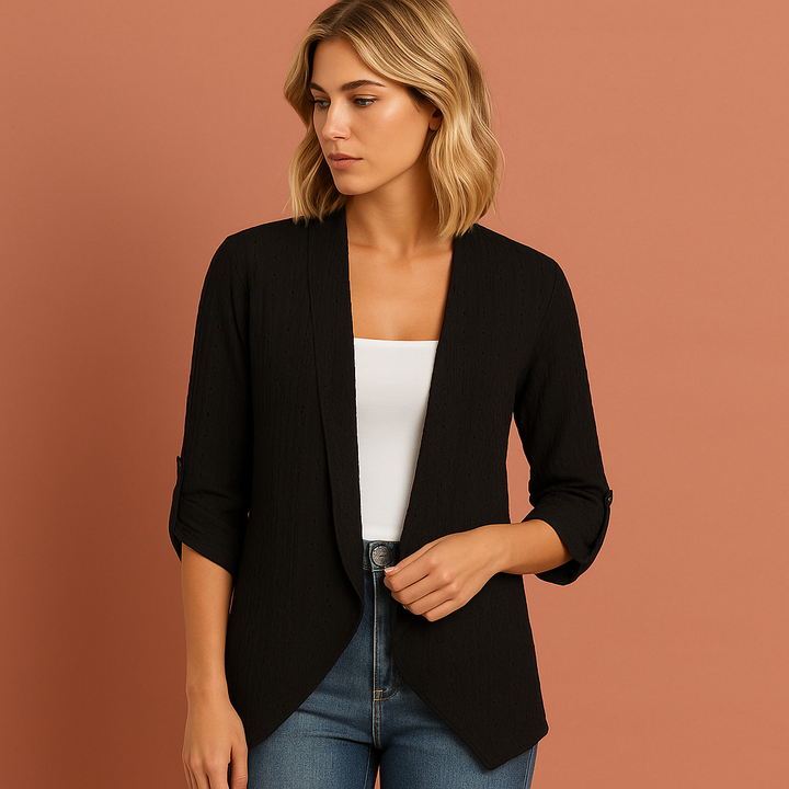 Bohemian gehaakt dames vest, lichtgewicht en casual, ideaal als zomerse tussenjas met open voorkant.