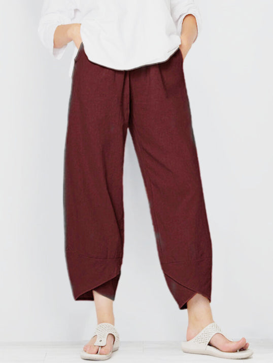 Veelzijdige dames zomerbroek, cropped en losvallend, ideaal voor dagelijks minimalistisch comfort.