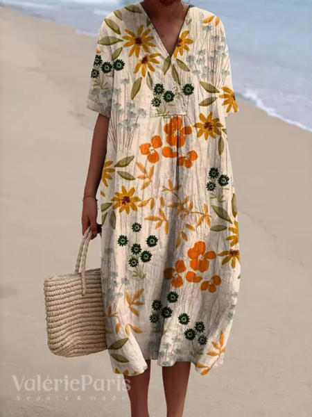 Mooie bloemenjurk voor dames, luchtig en comfortabel, perfect voor zonnige dagen.