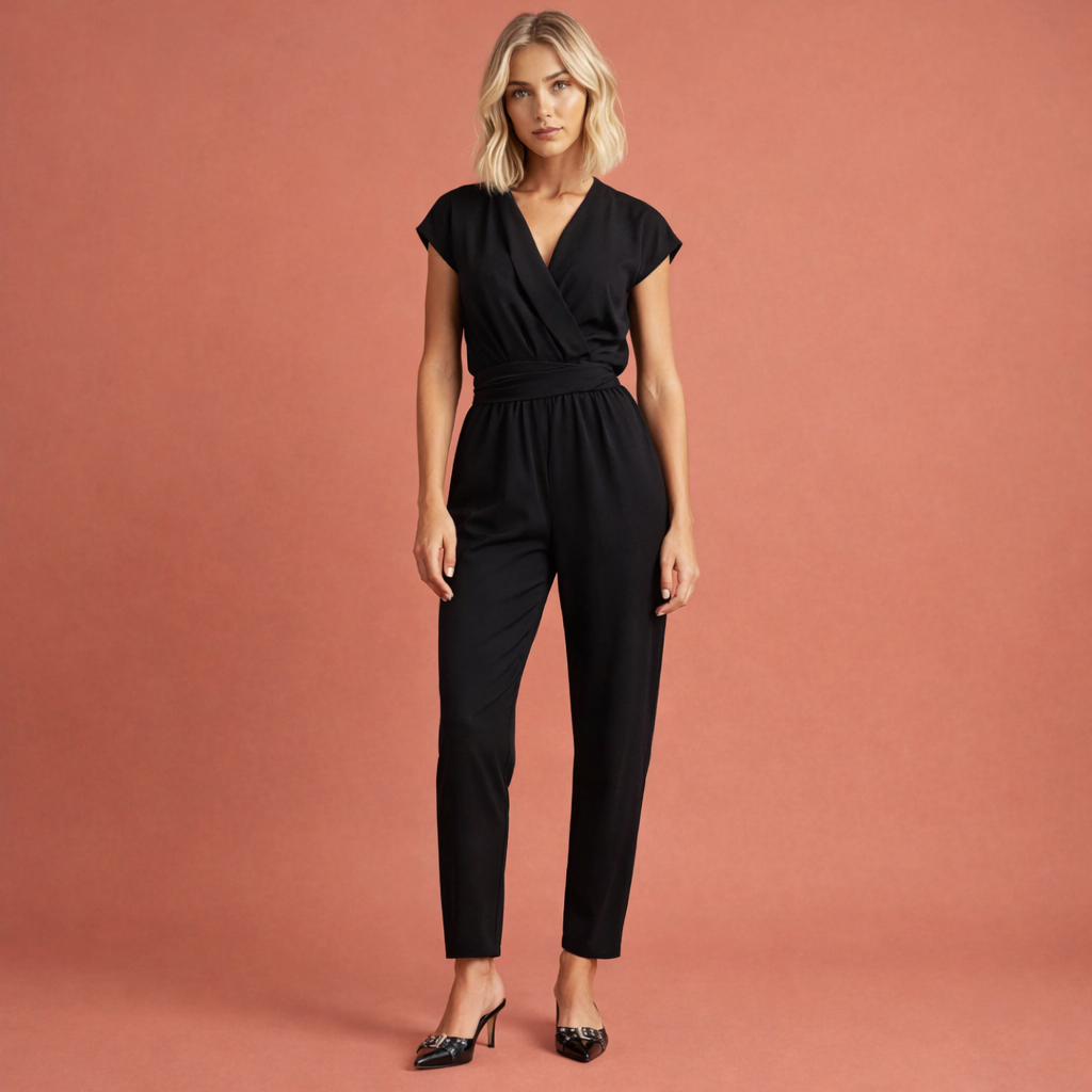 Luchtige en comfortabele dames zomer jumpsuit. Ideaal eendelig pak voor casual mode en vakantiekleding.