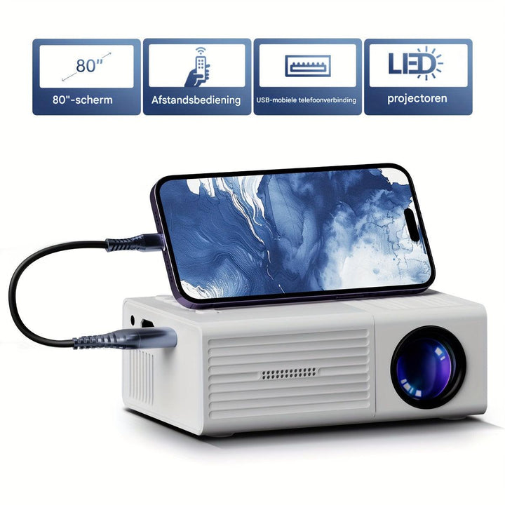Krachtige LumoBeam thuisbioscoop beamer met 3000 lumen voor haarscherpe, heldere filmprojecties.