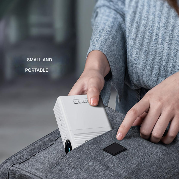 De LumoBeam mini projector, compact en draagbaar. Ideaal voor films en entertainment, 3000 lumen helderheid.