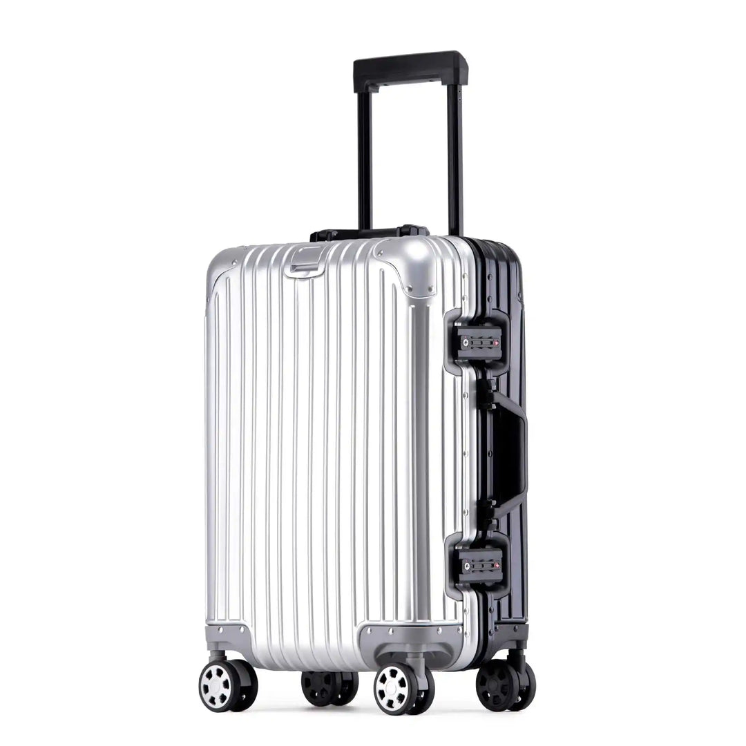 Aluminium-magnesium koffer met TSA slot en 360° spinnerwielen; soepel reizen gegarandeerd.