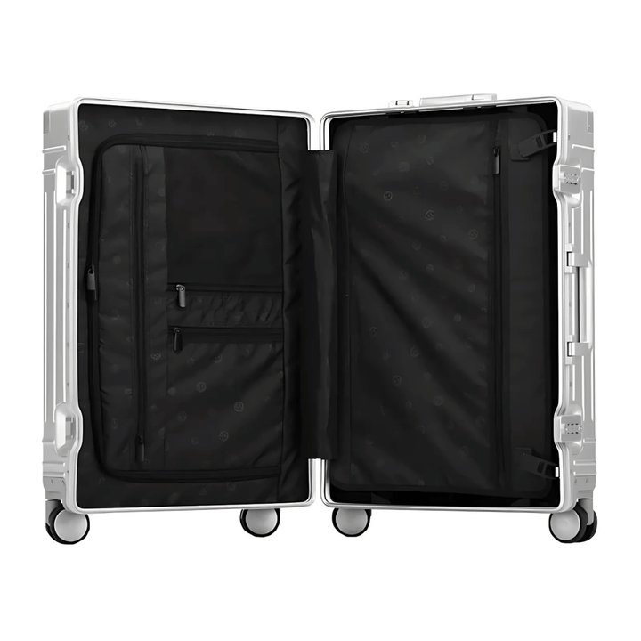 Premium aluminium handbagage koffer (zilver) met TSA slot, ideaal voor luxe en veilige korte trips.