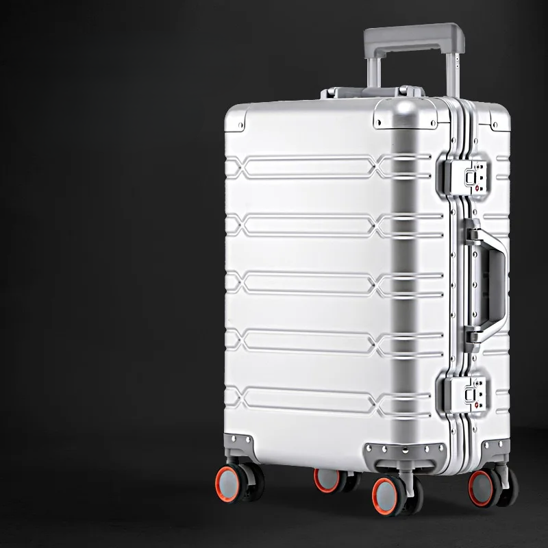 Robuuste aluminium-magnesium zakelijke koffer, met stijlvol design en ruime opslag voor al uw reisbenodigdheden.