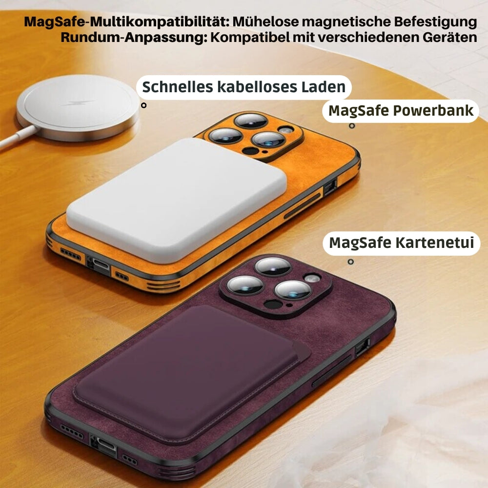 Blauw leren iPhone hoesje, stijlvolle bescherming tegen stoten en krassen.