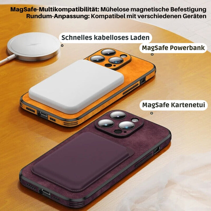 Blauw leren iPhone hoesje, stijlvolle bescherming tegen stoten en krassen.
