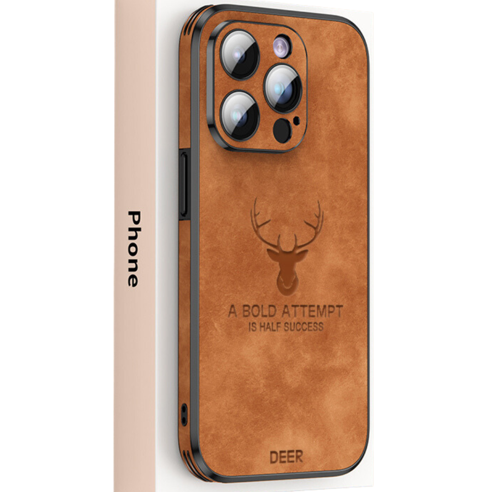 Groen leren iPhone cover, lichtgewicht, maar met hoge schokbestendigheid.
