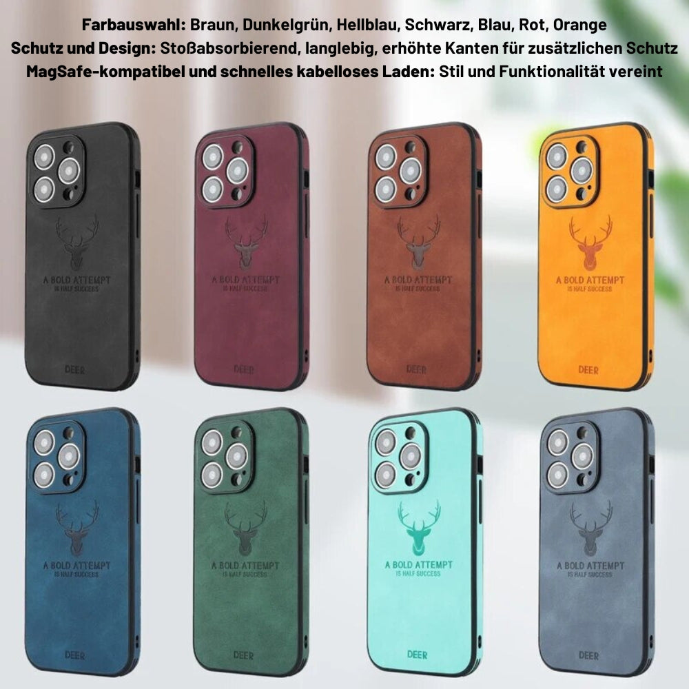 Stijlvol blauw leren iPhone hoesje, schokbestendig en kraswerend.