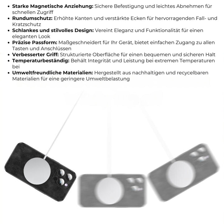 Blauw leren iPhone bescherming, elegantie ontmoet robuuste schokbestendigheid.