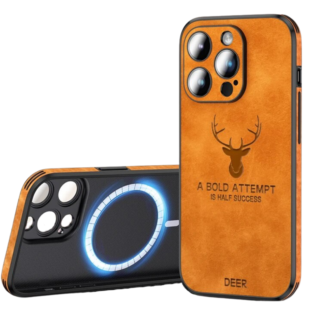 Groen leren telefoonhoesje, premium kwaliteit, stijlvolle bescherming voor iPhone.