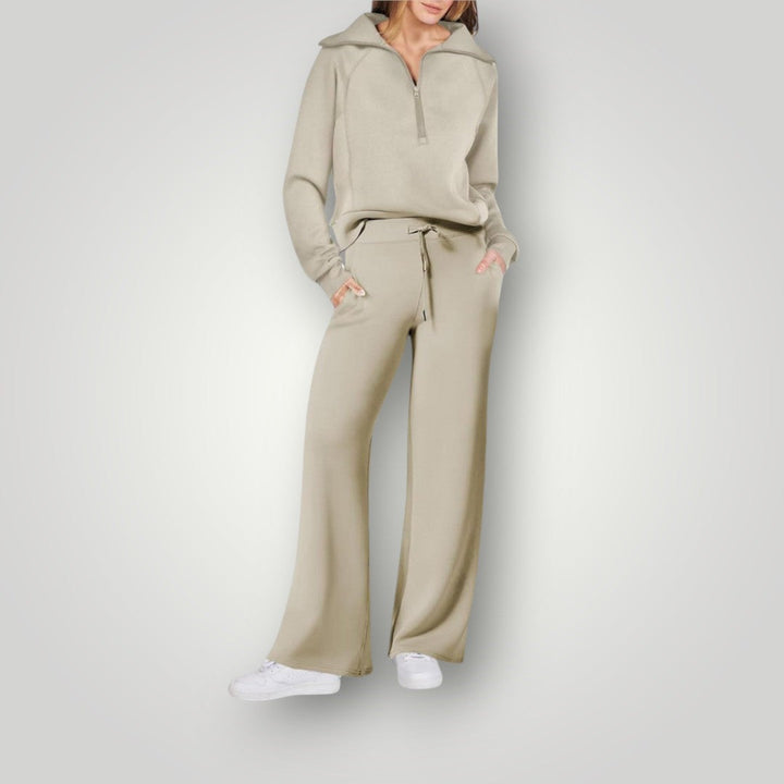 Stijlvolle dames loungewear set, veelzijdig als casual outfit of relaxkleding. Modern en comfortabel.