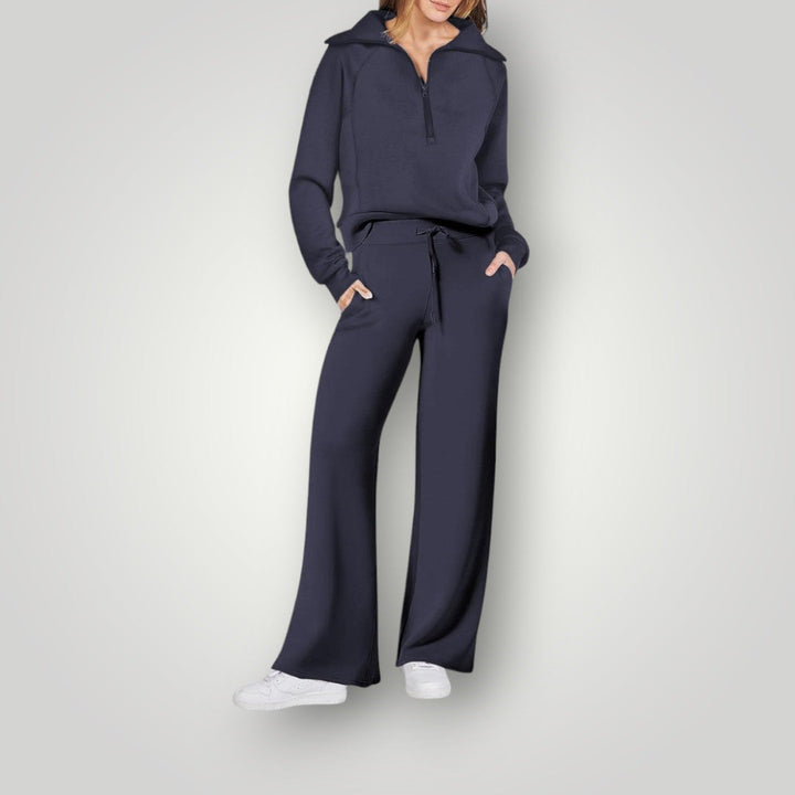 Hoogwaardige dames set voor comfort en ontspanning. Tijdloze sweatset met luxe uitstraling, ideaal voor thuis.