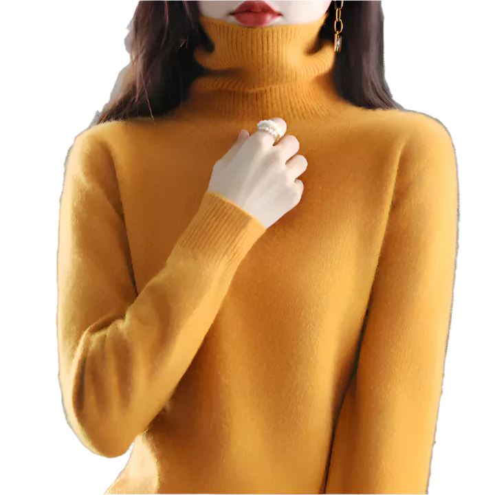 "Luxe kasjmier coltrui voor dames, elegant ontwerp, 100% kasjmier, avocadogroen, herfst-winter, warm en stijlvol."