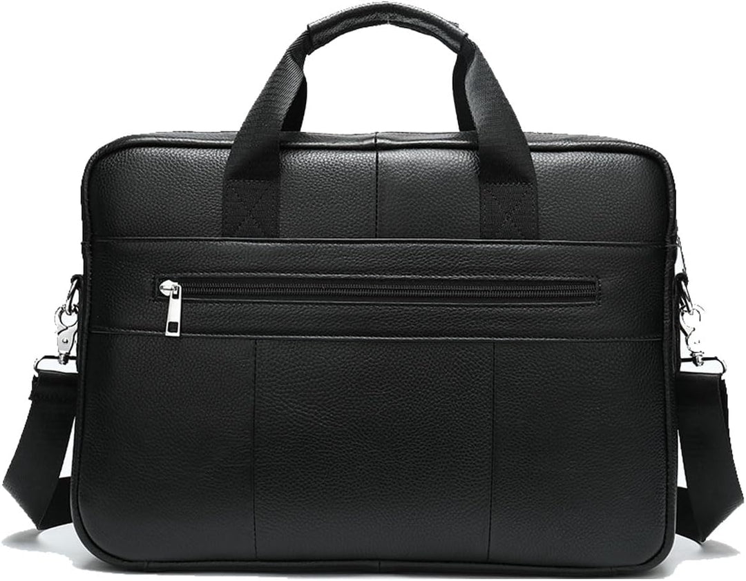 Elegante leren business aktetas 15 inch. Geschikt als luxe heren- of damestas voor werk en reizen.