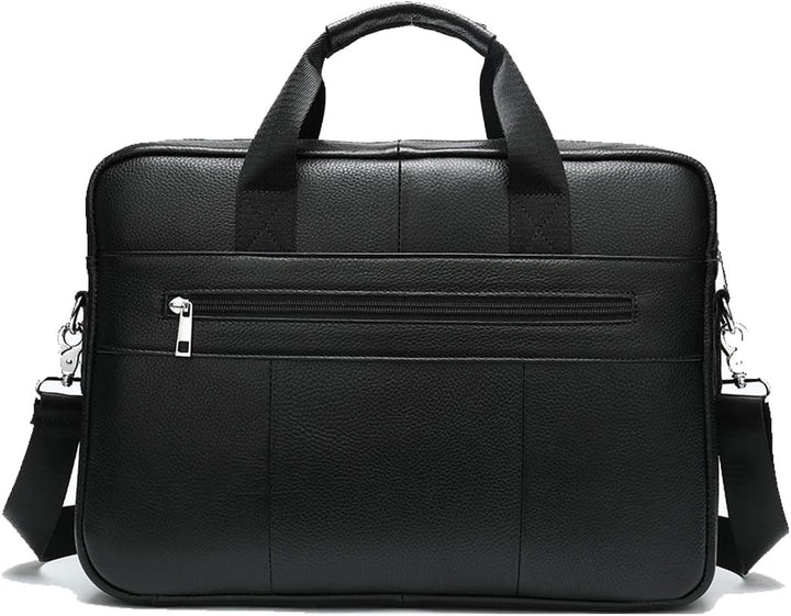 Elegante leren business aktetas 15 inch. Geschikt als luxe heren- of damestas voor werk en reizen.