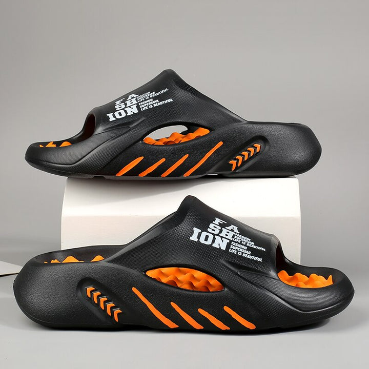 "Luxe orthopedische badslippers heren, grijs, antislip, ergonomisch ontwerp, drukpuntencomfort, ideaal binnen en buiten."