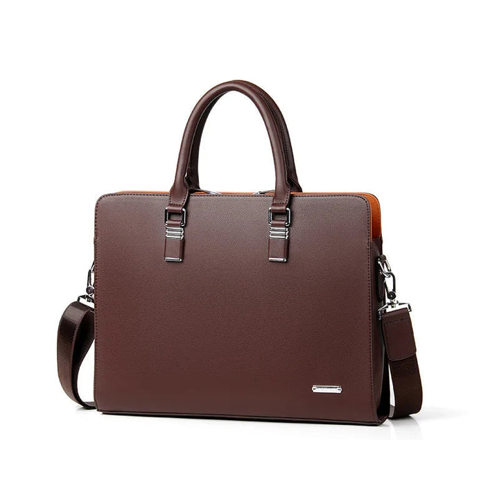 Portaro laptoptas met 15 inch laptop en accessoires, optimaal georganiseerd voor professioneel gebruik.