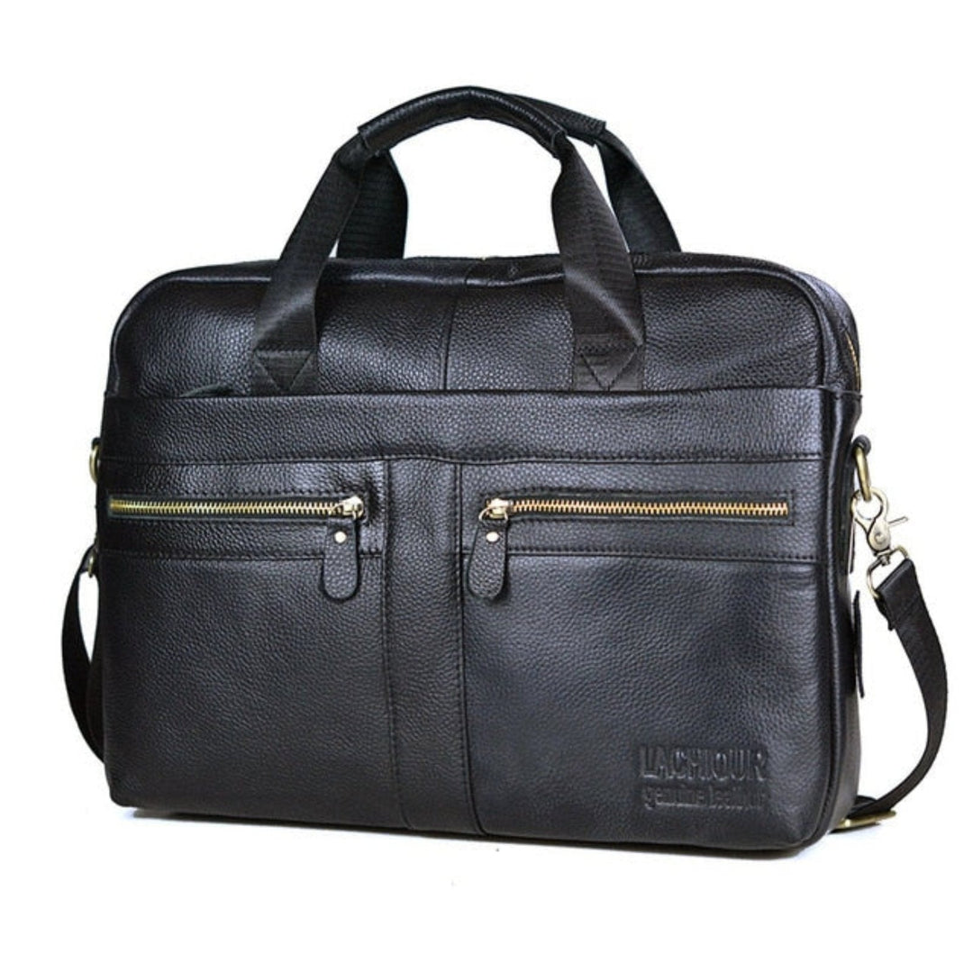 Luxe Victor leren laptoptas voor heren, stijlvol en functioneel. Ideaal als businesstas of aktetas.