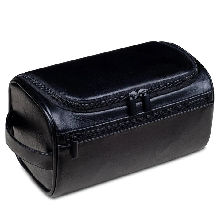 Open luxe toilettas van Voyago met ruime vakken voor optimale organisatie van badkameraccessoires.