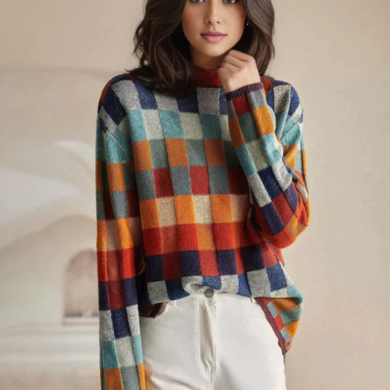 "Luxe warme kasjmier trui, elegant ontwerp, zachte textuur; ideaal voor winterwarmte en stijlvolle wintergarderobe."