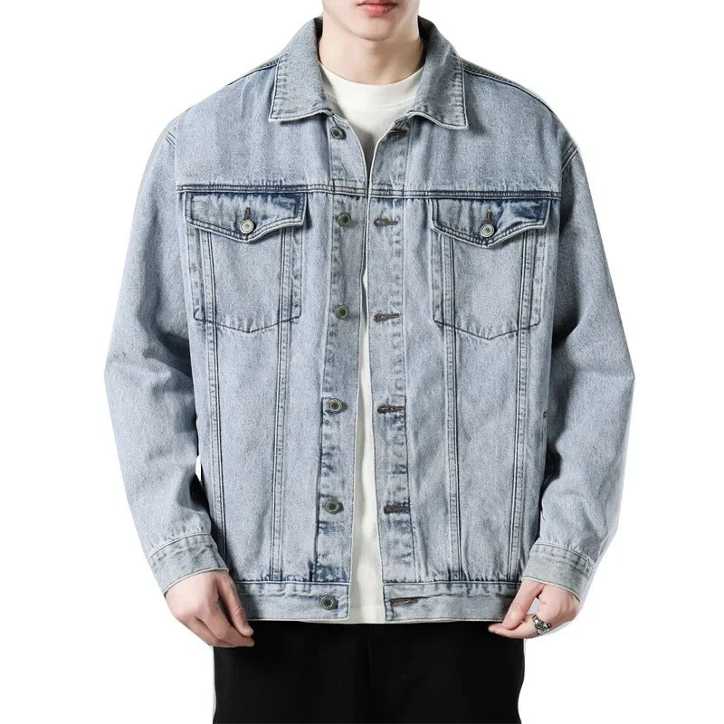 Slim Fit Spijkerjack Heren - Retro Motorstijl | Comfort