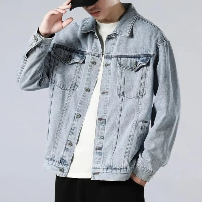 Slim Fit Spijkerjack Heren - Retro Motorstijl | Comfort