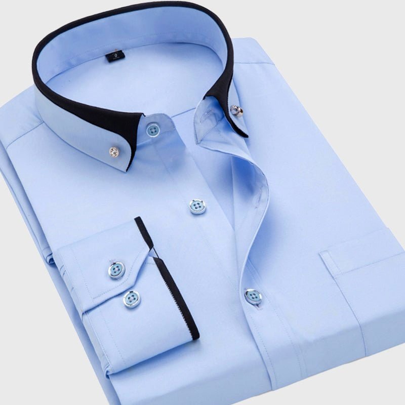 Stijlvol heren overhemd, perfect voor zakelijke kleding. Met lange mouwen en klassieke vouwkraag, tijdloos design.