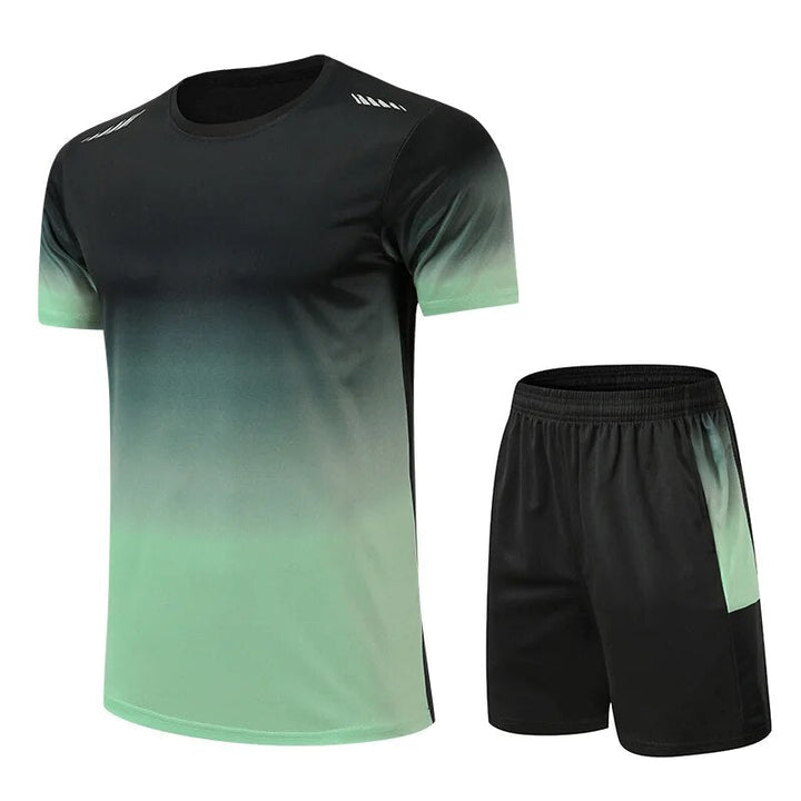 Detail van elastische stof heren joggingpak. Ideaal voor optimale bewegingsvrijheid tijdens sportieve activiteiten.