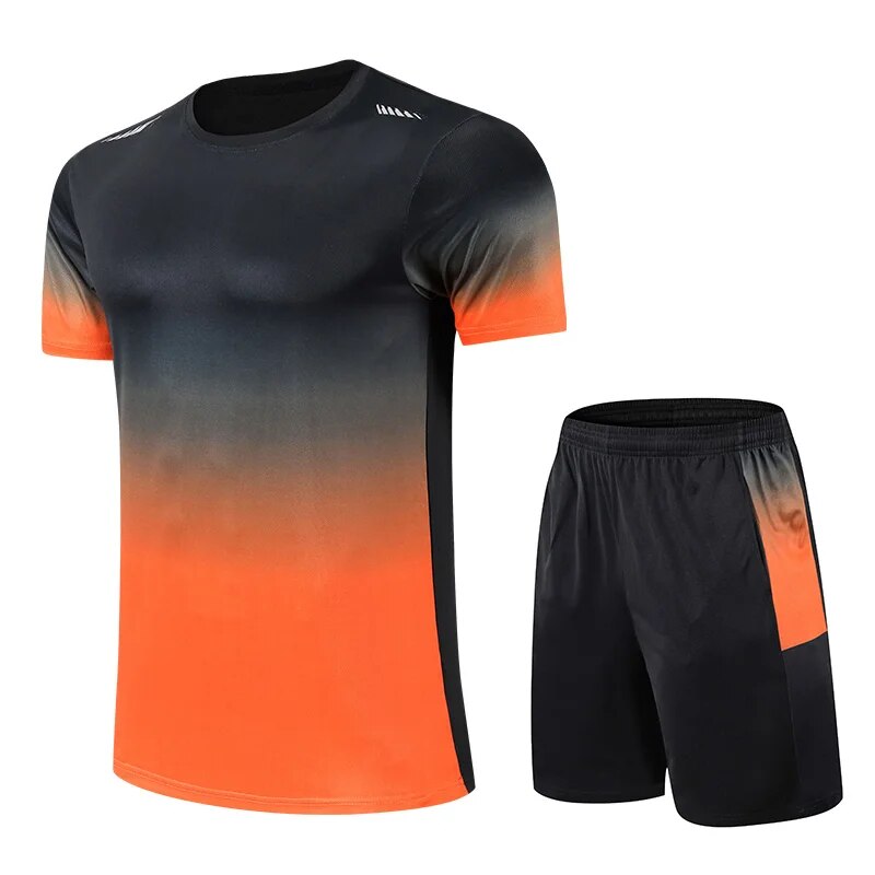 Man rent in outdoor sportset. Duurzaam trainingspak voor lente/zomer mannen sport, perfect voor buiten training.