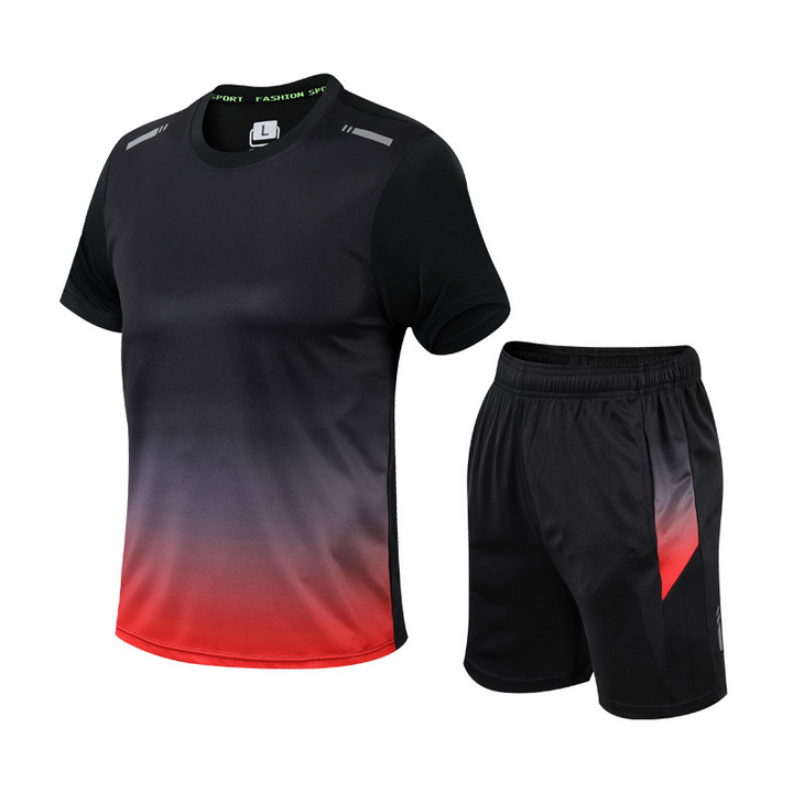 Comfortabel heren sportpak met elastische pasvorm. Geschikt voor elke workout, binnen of buiten, optimale sportoutfit.