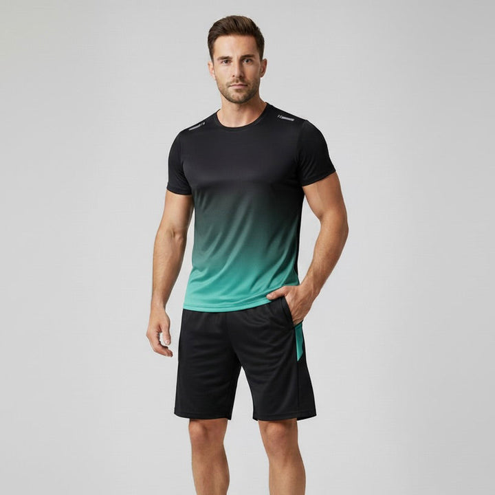 Frisse lente/zomer sportkleding voor mannen. Lichtgewicht joggingpak met optimale pasvorm voor actieve dagen.