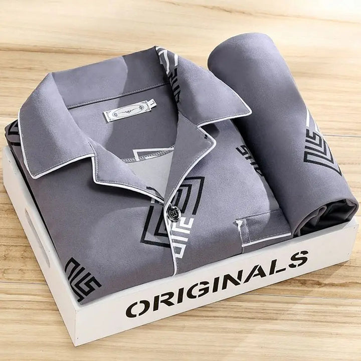 Elegante gestreepte herenpyjamaset, perfecte tweedelige loungewear.