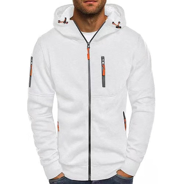 "Mannen hoodie met capuchon, zachte stof, moderne stijl, grijs, casual en outdoor, comfortabel met kangoeroezak"