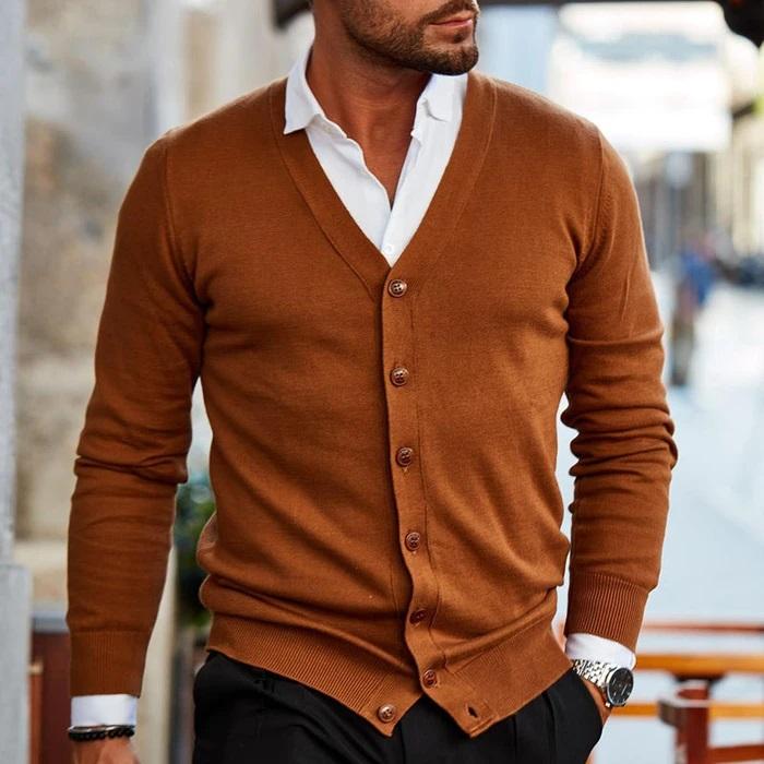 Comfortabel herenvest van zachte stof, stijlvolle cardigan perfect voor koude winterdagen en veelzijdige outfits.