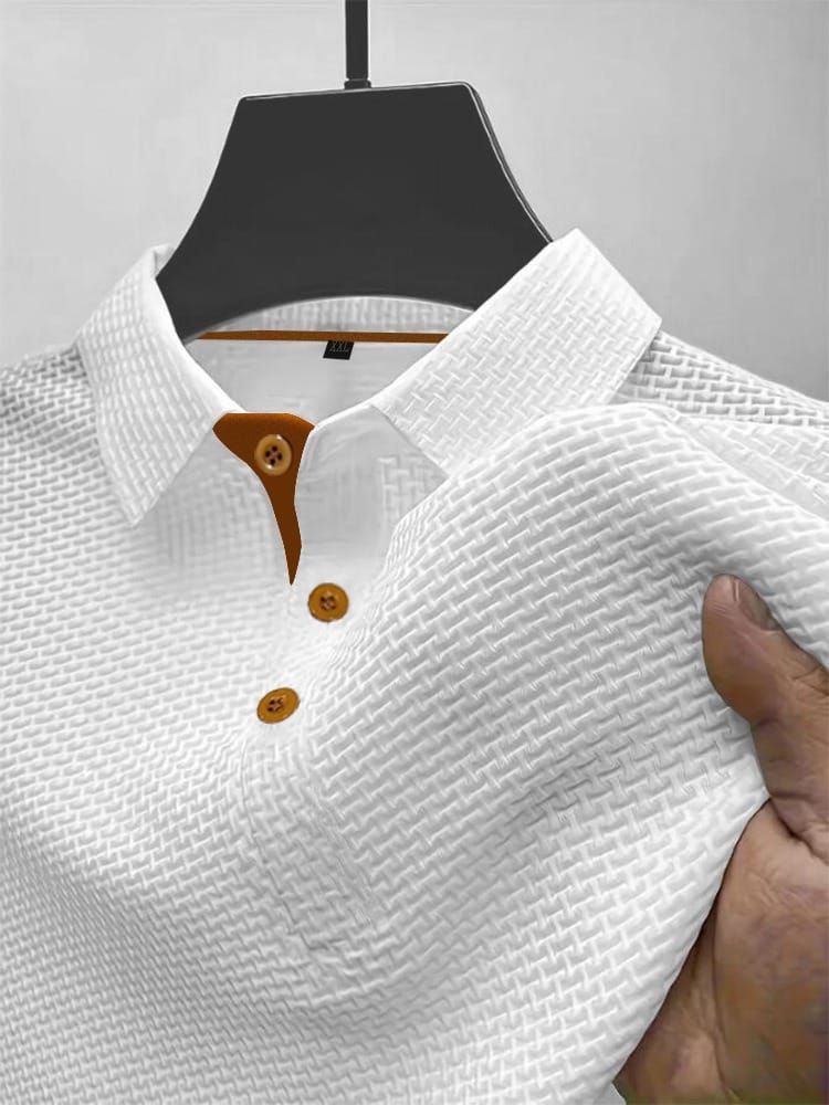 Mannen poloshirt, stijlvol en ademend, perfect voor zomerse smartcasual outfits.