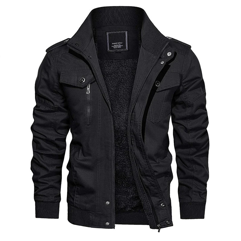 Stijlvol militair bomberjack voor heren, perfect als warme winterjas voor casual of outdoor activiteiten.