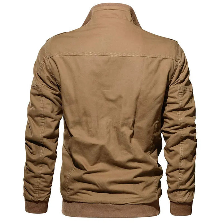 Stoer militair heren bomberjack met functionele zakken, warme winterjas voor streetwear en outdoor.