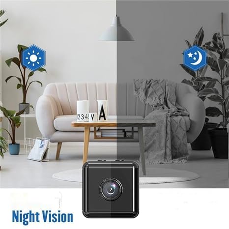 "Mini draadloze WiFi beveiligingscamera 1080P, compacte technologie met HD-video's, geschikt voor binnen en buiten gebruik."
