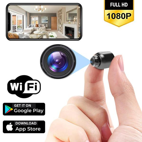Onopvallende Minieye mini beveiligingscamera, Full HD, ideaal voor discrete bewaking thuis.