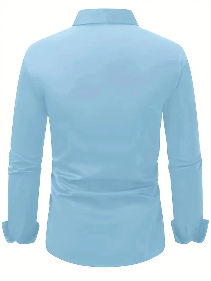 Smart casual heren overhemd, ademend & strijkvrij. Lange mouwen en een moderne pasvorm voor een nette look.