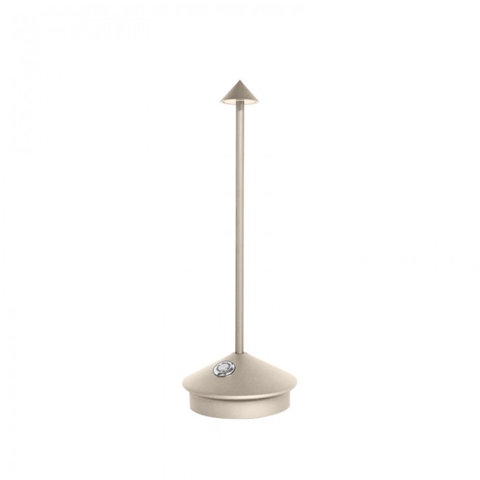 "Moderne draadloze LED tafellamp met elegant design, dimbaar en waterbestendig voor binnen en buiten, sfeervolle verlichting.