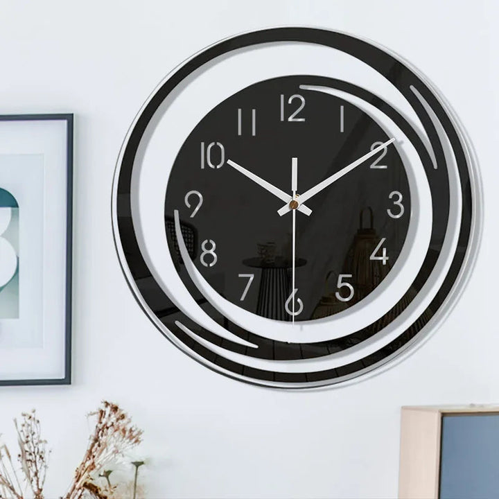 Tijdloze, elegante wandklok; moderne huisdecoratie met stil uurwerk. Past naadloos in elk interieur.