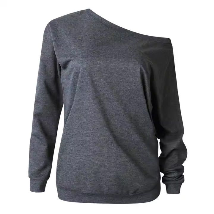Warme asymmetrische damestrui met lange mouwen. Een comfortabele en modieuze keuze voor de winter.