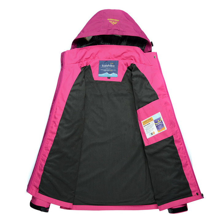 Comfortabele en warme dames regenjas, wind- en waterdicht met capuchon, perfect als stijlvolle buitenjas.