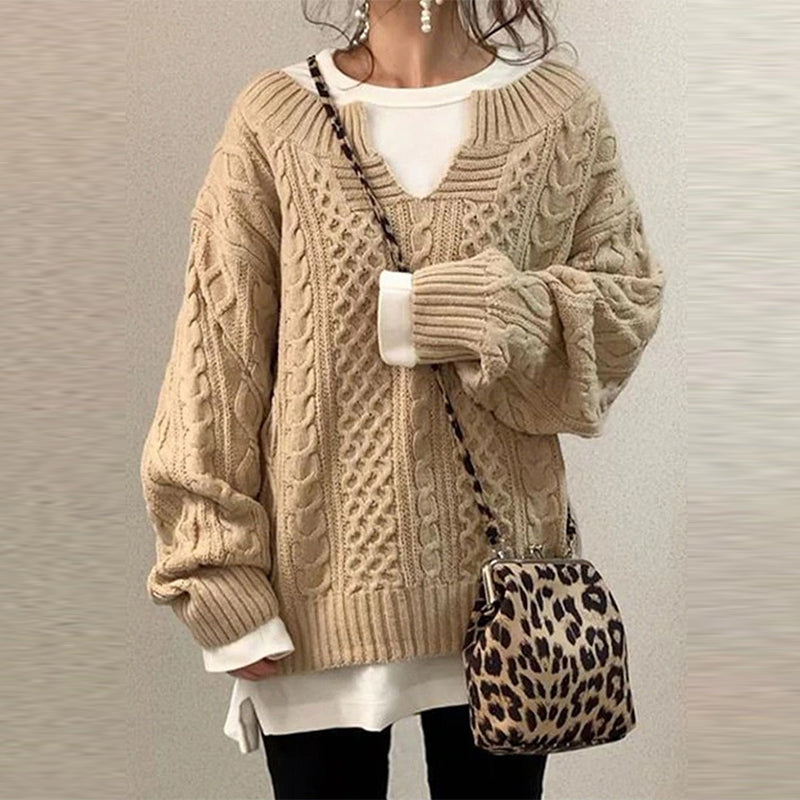 Trendy dames trui met losse pasvorm en lange mouwen. Elegante gebreide damestop, ideaal voor casual mode.
