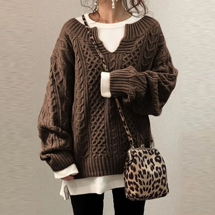 Elegante gebreide damestrui voor vrouwen, veelzijdig en warm. Perfecte comfortabele damesmode met lange mouwen.