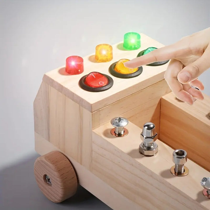 Educatief Montessori speelgoed: activiteitenbord voor kleuters; bevordert leren, motoriek en sensorische vaardigheden.