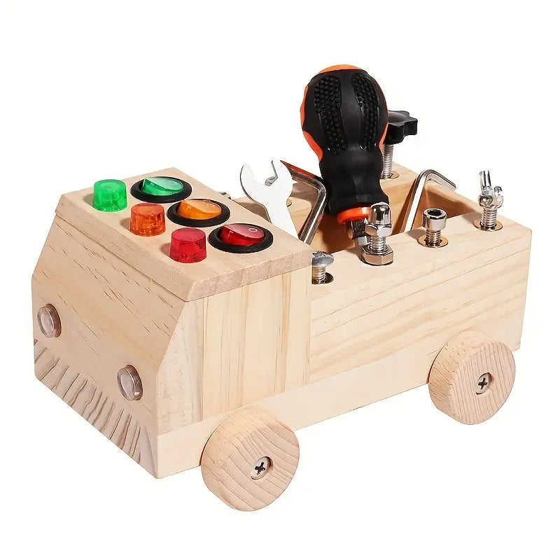 Stimuleer de ontwikkeling van jonge kinderen met dit veelzijdige Montessori activiteitenbord voor motoriek en leren.